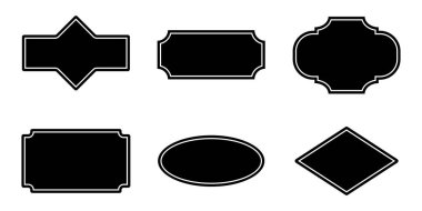  Klasik çerçeve. Basit boş siyah rozet.