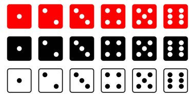  Altı küp yüzlü simge zar kümesi