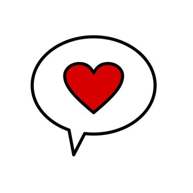 Kırmızı kalpli baloncuk