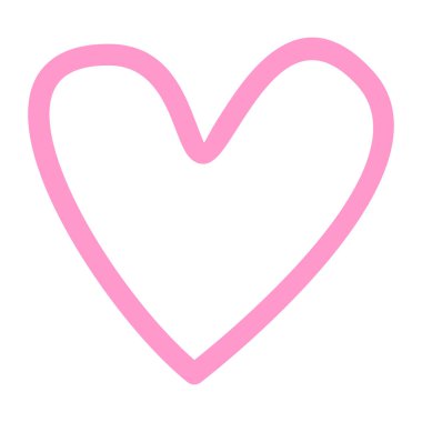 pembe kalp çizgisi el çizimi