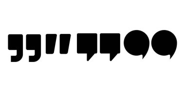 Simge koleksiyonu. Siyah alıntı sembolü