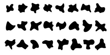 Siyah soyut sıvı şekillerinin toplanması