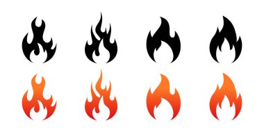 Basit ateş simgesi koleksiyonu