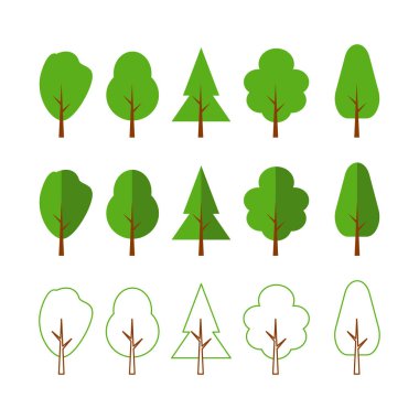 Yeşil ağaç simgesi toplama