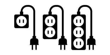 farklı sayıda deliğe sahip soket simgeleri koleksiyonu