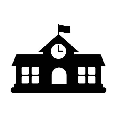 bayraklı okul binası simgesi