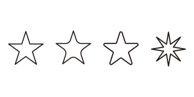 Basit yıldız çizgi simgesi koleksiyonu