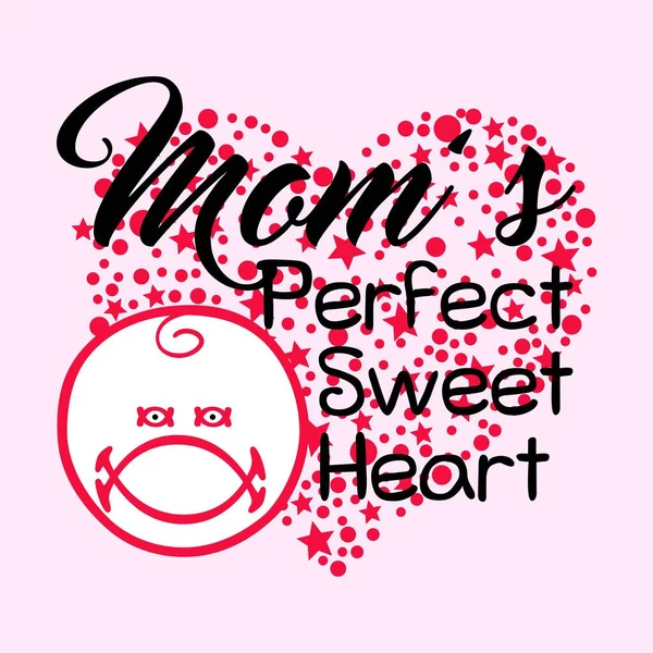 Mamás Corazón Dulce Perfecto Nuevo Diseño Comprobar Vector Eps — Vector de stock