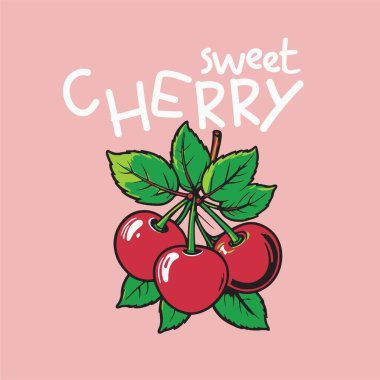 tatlı kiraz yazdırma vektörü.