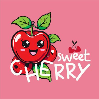 tatlı kiraz yazdırma vektörü.