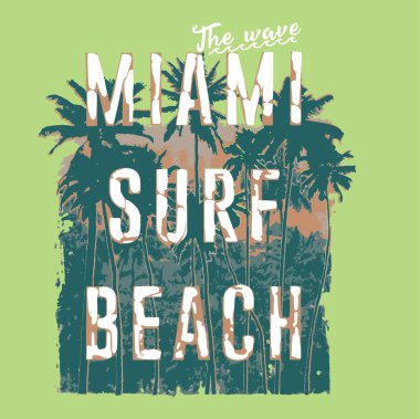 MIAMI SURF SAHİL PRINT VECTOR DESIGN