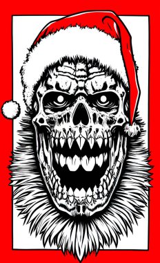 Zombi Noel Baba canavar çizimi