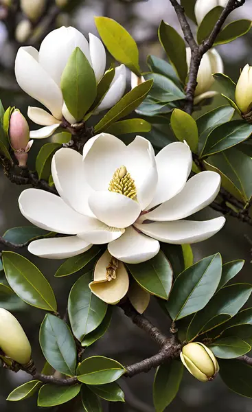  Magnolia Grand çiçekleri kaymaktaşından yapılmış fincanlar gibi açılır, havayı kremalı tatlılıkla kokar..