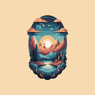 Katmanlı vektör sonsuz döngü oluşturan gerçeküstü bir manzara oluşturur..