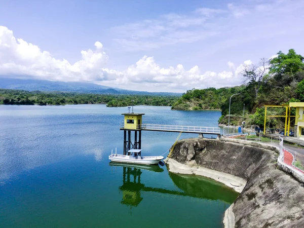 Luchtopname Van Bajul Mati Stuwmeer Dam Situbondo Oost Java Indonesië — Stockfoto