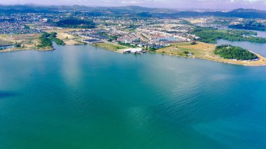 Batam, Sumatra, Endonezya 'daki adaların hava görüntüleri