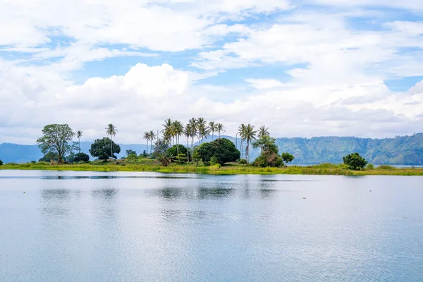 Vista Panorámica Del Lago Toba Desde Samosir Sumatra Del Norte —  Fotos de Stock