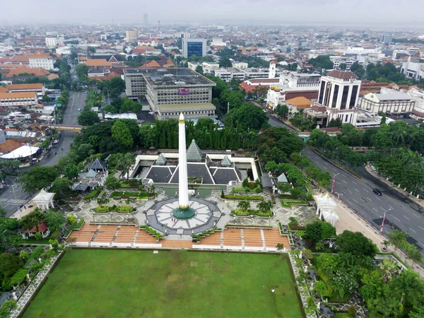 Noviembre 2022 Vista Aérea Ciudad Surabaya Con Monumento Tugu Pahlawan —  Fotos de Stock