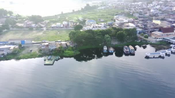 Luftaufnahme Der Stadt Balige Nord Sumatra Indonesien — Stockvideo