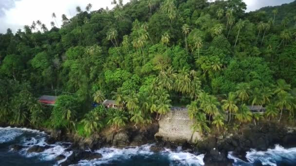 Luftaufnahme Schönen Strand Tapak Tuan Aceh Indonesien — Stockvideo