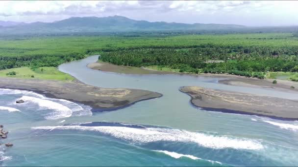Arerial Άποψη Του Karang Semar Beach Banyuwangi Ανατολική Ιάβα Ινδονησία — Αρχείο Βίντεο