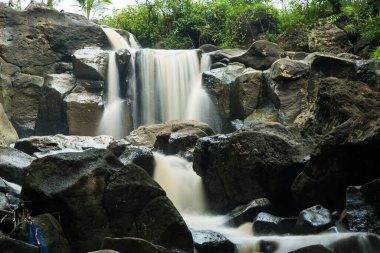 curug gamelan in Salatiga, Central Java. Indonesia. Waerfalls with giant rocks. Long Exposure Photography. Blurred Motions.
