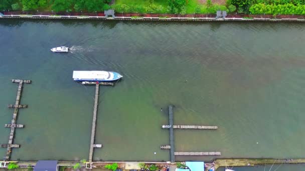 Aerial Shot Marina Beach Ancol Jakarta Indonesia Drone Footage — Stockvideo