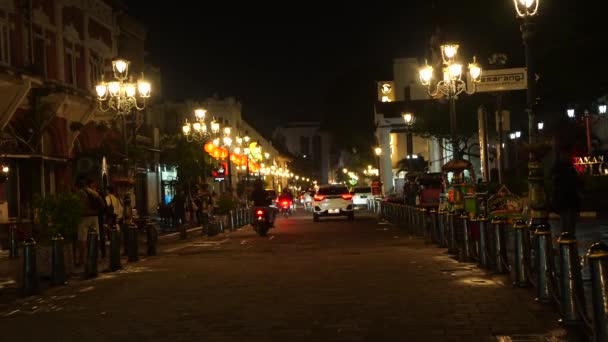 Января 2023 Года Ночная Жизнь Кота Ламе Старом Городе Семаранг — стоковое видео