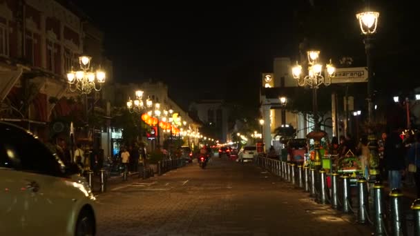 Enero 2023 Vida Nocturna Kota Lama Ciudad Vieja Semarang Indonesia — Vídeos de Stock