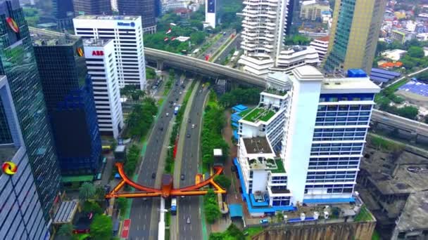 February 2023 Pedestrian Bridge Named Phinisi Sudirman Street Jakarta Indonesia — Video