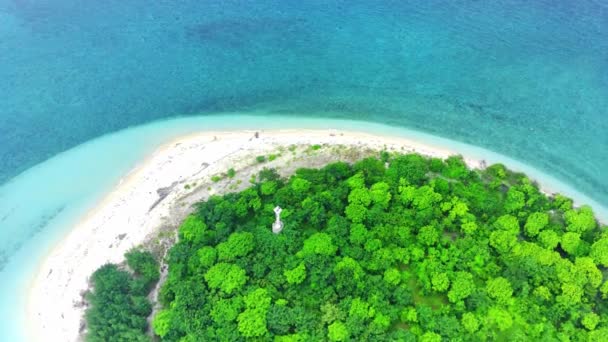 Small Island Named Tabuhan Beautiful Clear Waters Bali Straits Banyuwangi — стоковое видео