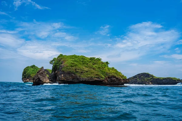 Формирование Скал Океане Вблизи Танджунг Касап Мыса Касап Пацитан Индонезия — стоковое фото