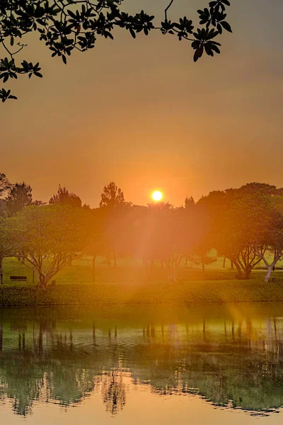 Гарний Схід Сонця Озері Бсб Розташованому Міхені Семаранг Індонезія Nature — стокове фото