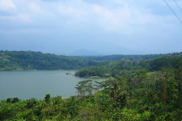 Вид Вадук Джатибаранг Плотину Джатибаранг Лесного Холма Семаранге Индонезия Природа — стоковое фото