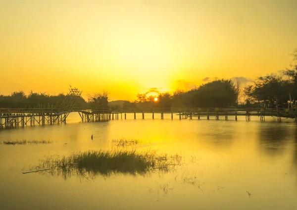 View Lagoon Glagah Beach Kulonprogo Indonesia Sunset Nature Photography — Stock Photo, Image