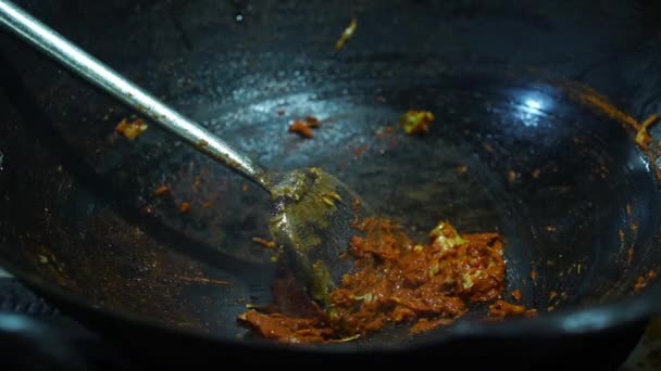 Cottura Tagliatelle Stile Aceh Con Aggiunta Carne Frutti Mare Ingredienti — Video Stock