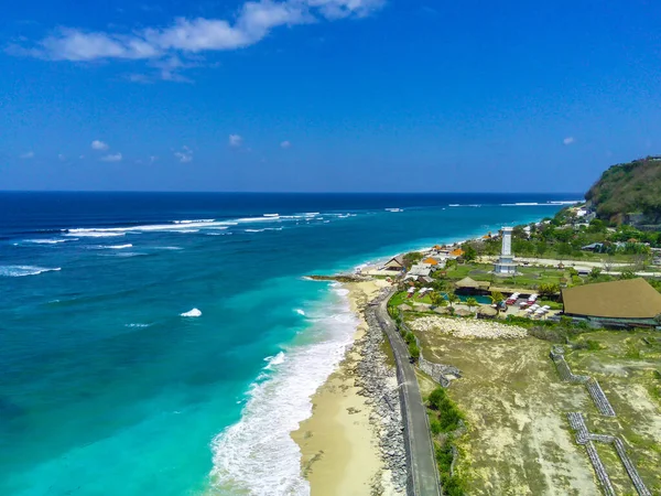 Widok Perspektywy Lotniczej Plaży Pandawa Bali Zapiera Dech Piersiach Jej — Zdjęcie stockowe