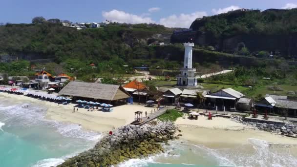 Spiaggia Pandawa Bali Presenta Bellissimo Mare Blu Con Dolce Suono — Video Stock