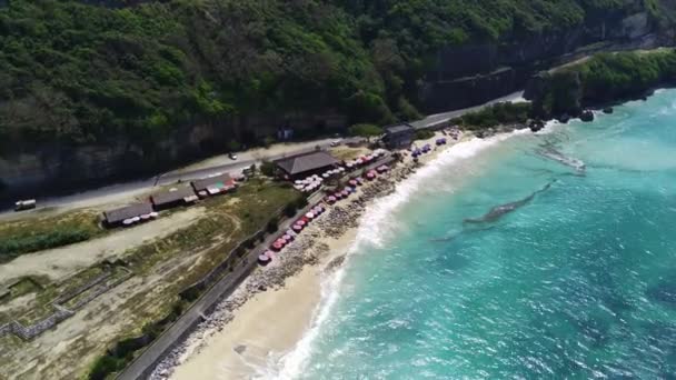Pandawa Beach Bali Features Beautiful Blue Sea Gentle Sound Waves — Stock Video