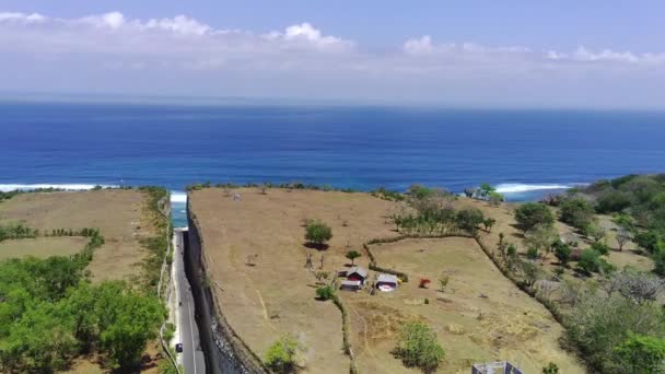 Drone Voa Acima Área Pandawa Beach Capturando Extensão Savana Topo — Vídeo de Stock
