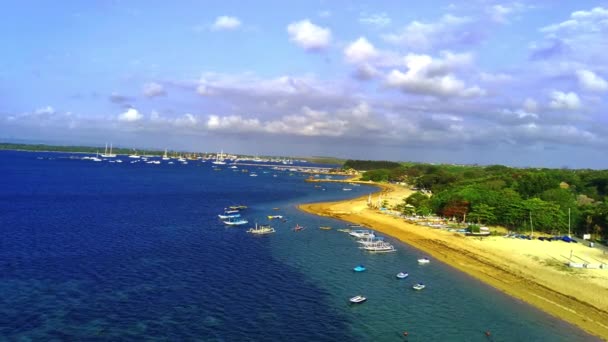 Ομορφιά Της Cemara Beach Στο Sanur Μπαλί Συλλαμβάνεται Από Τον — Αρχείο Βίντεο