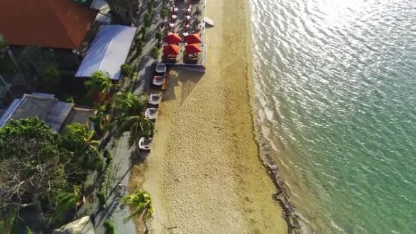 Vuele Largo Playa Cemara Con Arena Color Crema Agua Mar — Vídeo de stock