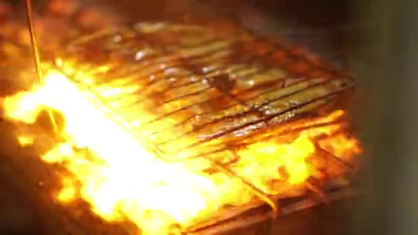 Traditionell Indonesisk Grillad Fisk Maträtt Marinerad Blandning Kryddor Och Örter — Stockvideo