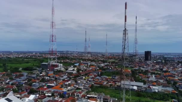 Wznoszący Się Nad Zachodnim Surabaya Indonezja Nagranie Drona Rejestruje Tętniące — Wideo stockowe