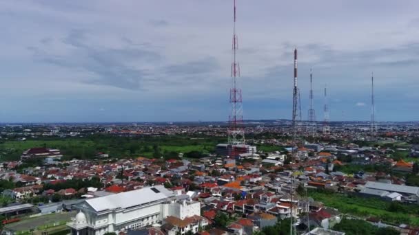 Volando Por Encima Surabaya Occidental Indonesia Esta Filmación Drones Captura — Vídeo de stock