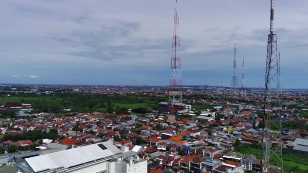 Volando Por Encima Surabaya Occidental Indonesia Esta Filmación Drones Captura — Vídeo de stock