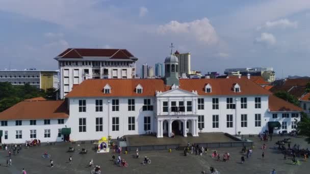 Pemandangan Udara Enchanting Atmosphere Old Town Jakarta Eid Mubarak 2024 — Stok Video