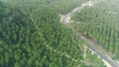 İnsansız hava aracı, Tulungagung, Doğu Java, Endonezya 'daki Güney Sahil Yolu' nun nefes kesici görüntülerini çekmek için havalandı..