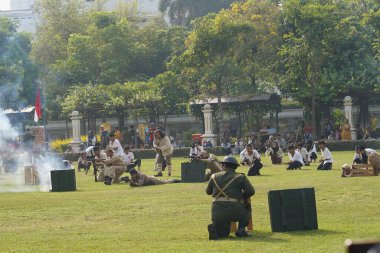 9 Haziran 2024. Surabaya, Doğu Java, Endonezya. Tiyatro etkinliği halk tarafından başlatıldı. Endonezya 'nın Surabaya şehrinin kuruluşunu kutlamak için..