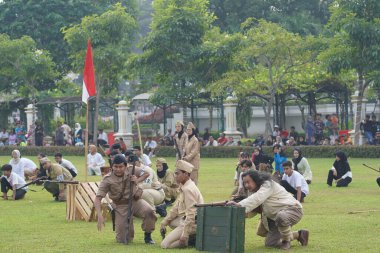 9 Haziran 2024. Surabaya, Doğu Java, Endonezya. Tiyatro etkinliği halk tarafından başlatıldı. Endonezya 'nın Surabaya şehrinin kuruluşunu kutlamak için..